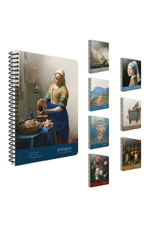 دفتر ملاحظات Art Master ذو غطاء من الورق المقوى الحلزوني مقاس 19 × 26 سم 100 ورقة مربعة 3661 12 عبوة