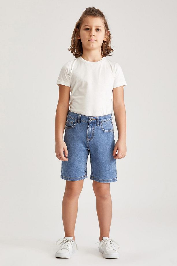 Erkek Çocuk Regular Fit Bermuda Jean Şort - 5
