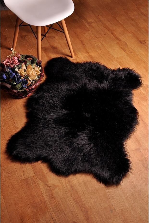 Soft Peluş Kuzu Postu Siyah