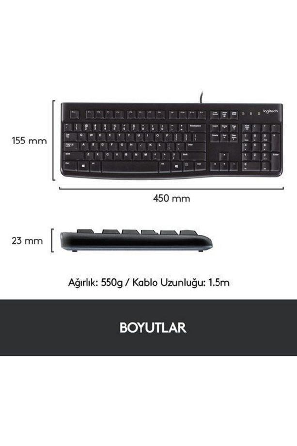Logıtech K120 Klavye Q Tr Sıyah - 6