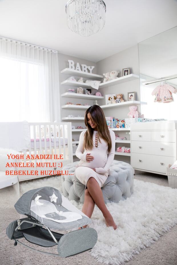 Sallanır Lüx Anadizi Anakucağı Yer Beşiği Ana Kucağı Gri - 3