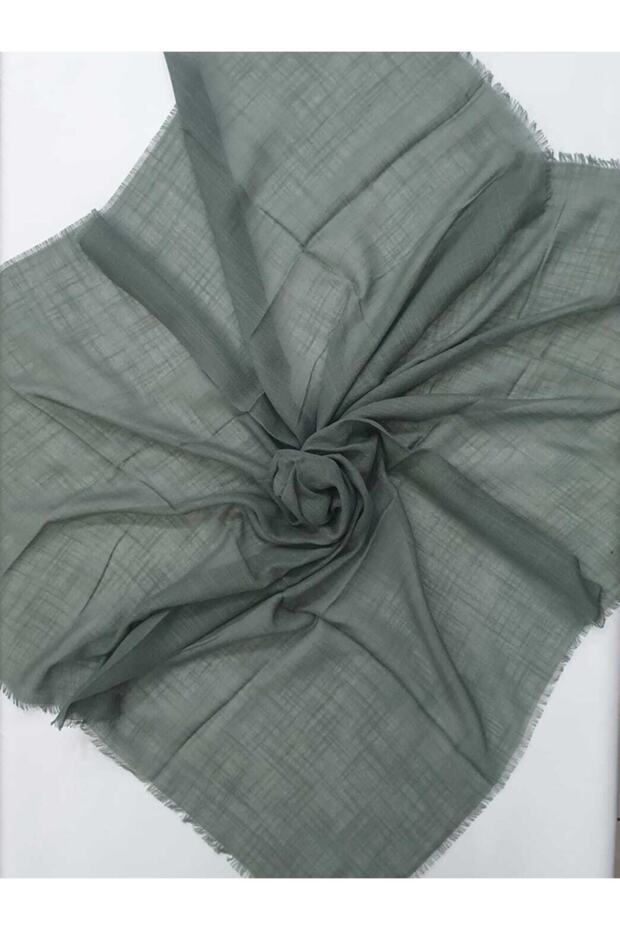 Women's Green Cotton Flared Scarf 100x100 cm