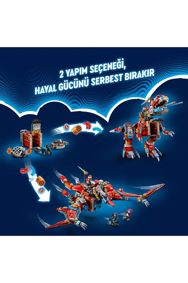 ® DREAMZzz™ Cooper'ın Robot Dinozoru C-Rex 71484 - 9+ Yaratıcı Oyuncak Yapım Seti (917 Parça) - 6
