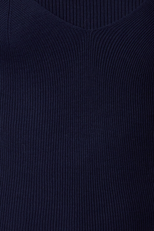 Marineblauer Basic Double Knit Pullover TWOAW25KZ00016 - 4