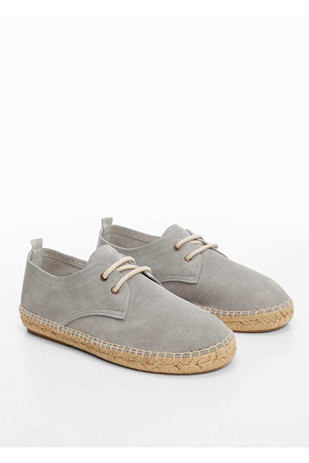 Bağcıklı süet espadril - 1