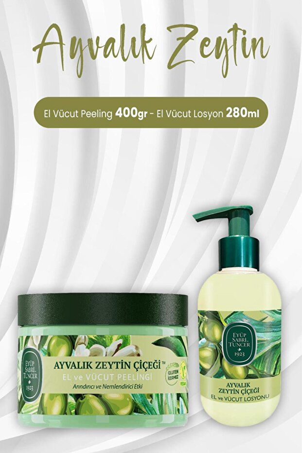 Ayvalık Olive Flower Peeling and Lotion - 400 gr and 280 ml