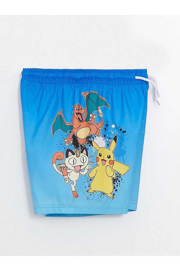 LCW Beli Lastikli Pikachu Baskılı Erkek Çocuk Deniz Şortu - 3