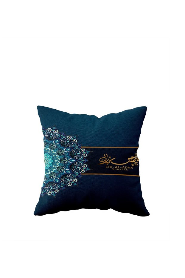 Navy Blue Ramadan Themed Single Sided Hidden Zippered Pillow Case Throw Pillow Sofa Pillow Case