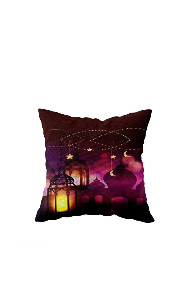 Purple Ramadan Themed Single Sided Hidden Zippered Pillow Case Throw Pillow Sofa Pillow Case