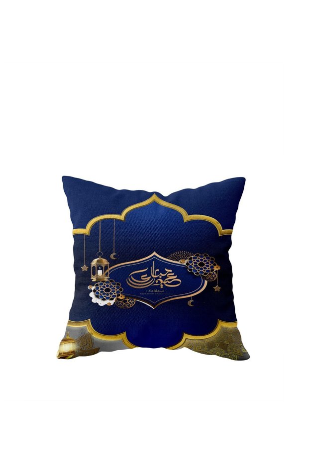 Navy Blue Ramadan Themed Single Sided Hidden Zippered Pillow Case Throw Pillow Sofa Pillow Case