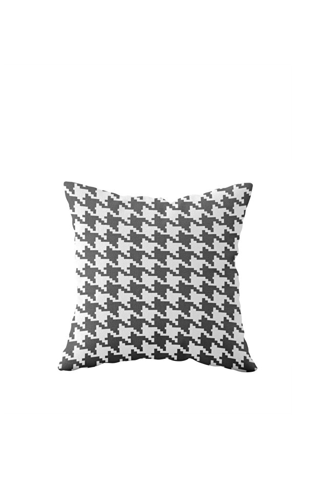 Gray Houndstooth Double Sided Hidden Zipper Pillow Case Throw Pillow Sofa Pillow Case