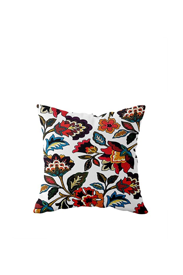 Colorful Embroidery Flower Pattern Single Side Hidden Zipper Pillowcase Throw Pillow Sofa Pillow Case