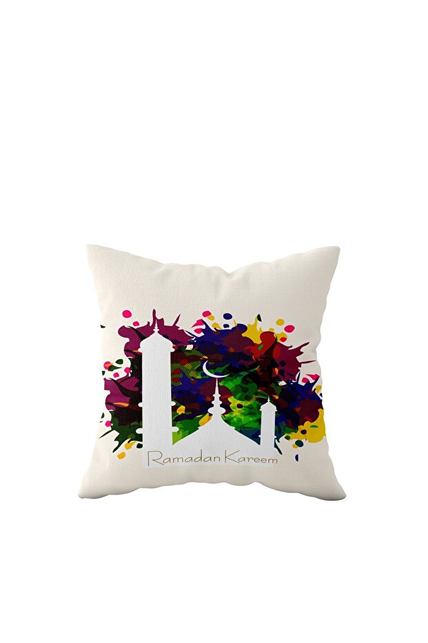 Ramadan Kareem Colorful Painted Single Side Hidden Zipper Pillowcase Throw Pillow Sofa Pillowcase