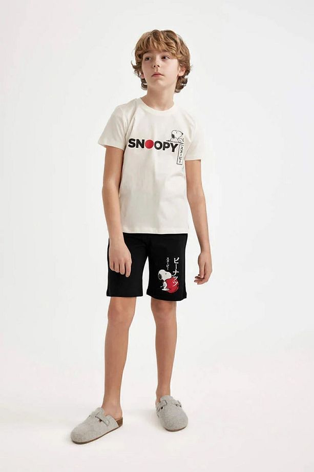Erkek Çocuk Snoopy Pijama Takımı Bisiklet Yaka Kısa Kollu Üst Şort C2846a824sm - 3