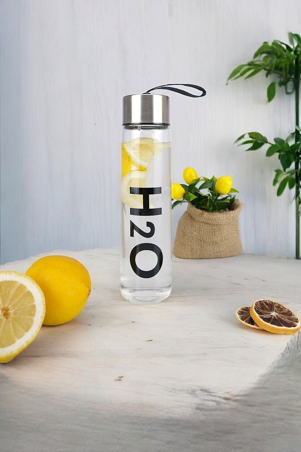 H2o Metal Kapaklı Cam Matara 400 ml C1-1-18 - 4