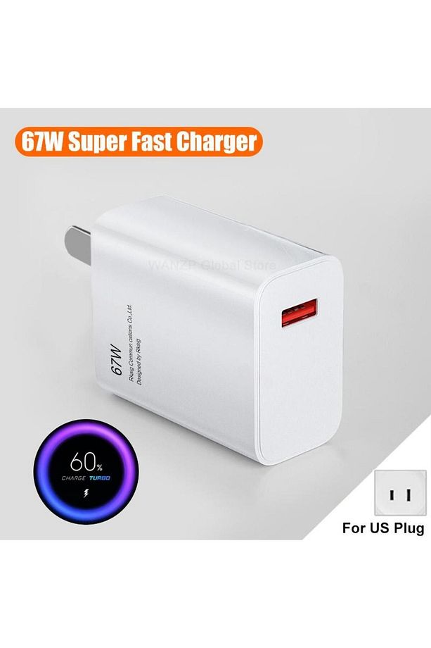 6wl 67w Type-c Turbo Super Fast Ev Şarj Aleti Duvar Şarj Cihazı - 6