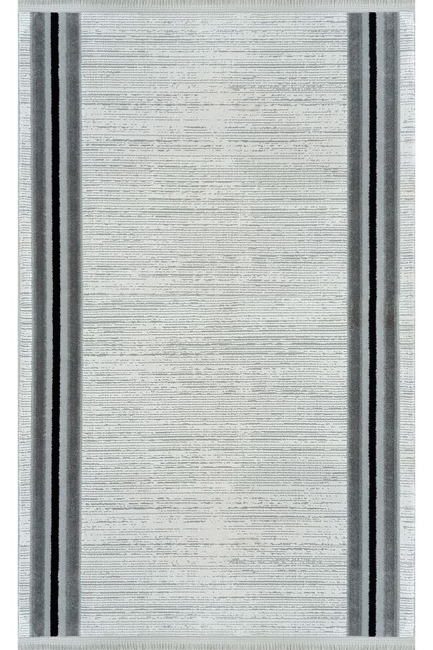 Modern Desenli Halı Koridor Kesme Yolluk Yumuşak Doku  Dokuma Makine Halısı 5000A SİYAH STELLA - 1