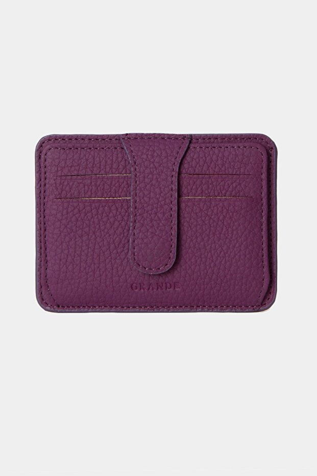 3607 Genuine Real Leather Women Men Card Holder Wallet Purple