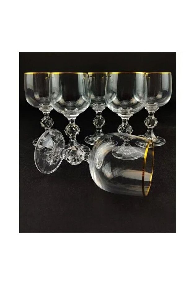 Claudia Bohemia Crystal 6'lı Kahve Yanı Su Bardak Kadeh Set 150 ml Sofra Mutfak Ev Lombardino - 3