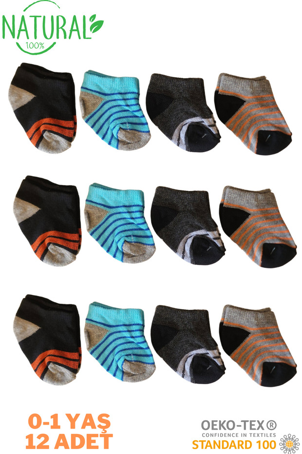 Baby Socks 0-1 Years, 12 Pack, Cotton