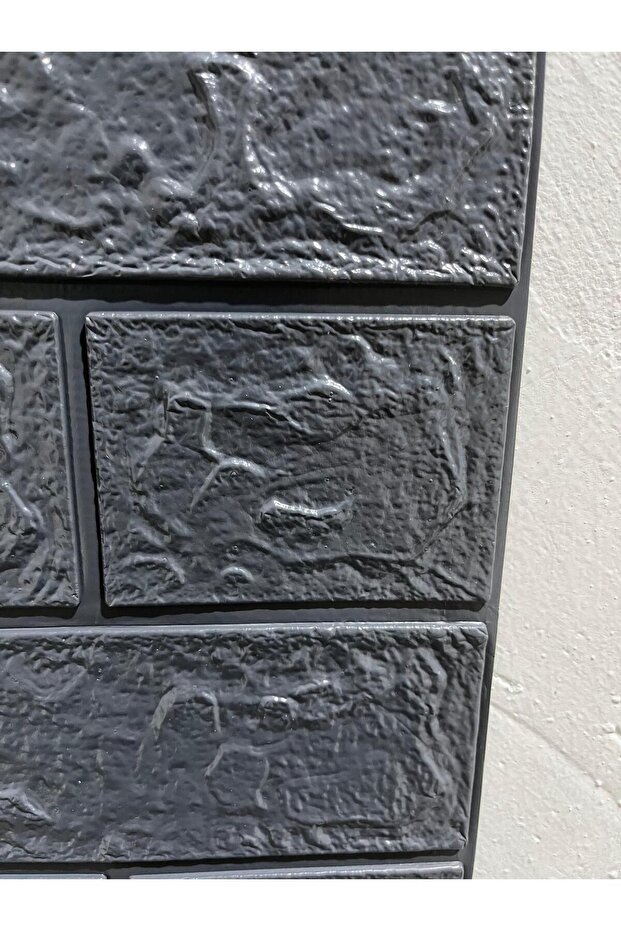 Antrasit 3D Dekoratif Taş Tuğla Desen Kendinden Yapışkanlı Duvar Kağıdı Kaplama Duvar Paneli Estetik - 5