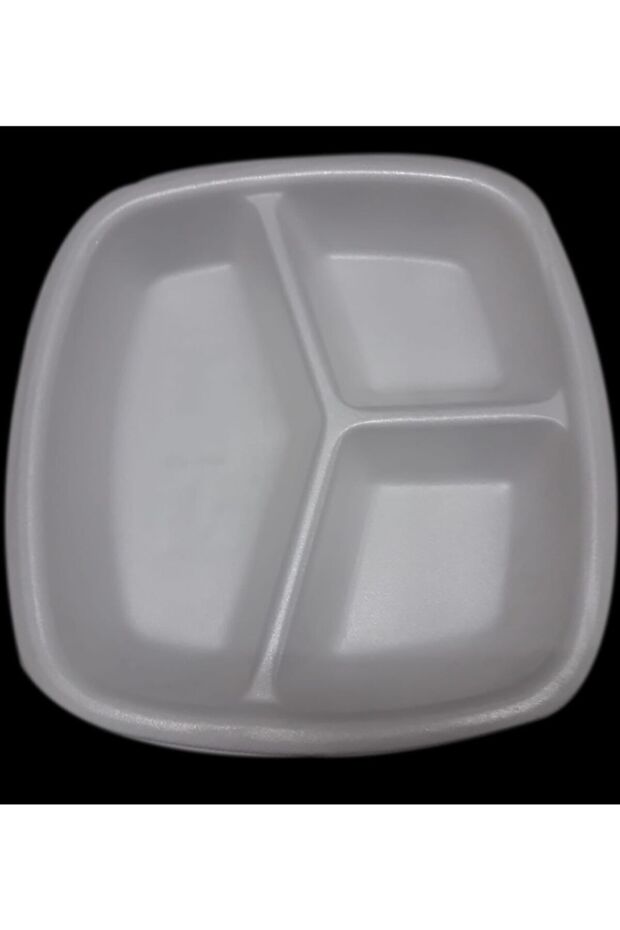 Foam Plate 3 Compartments 25 Pieces