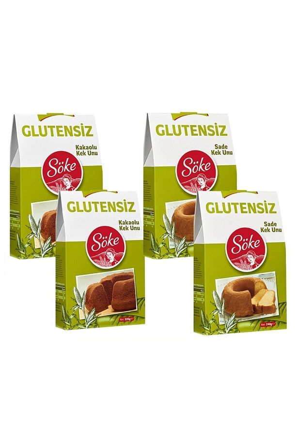 Glutensiz Kek un Sade 2 x 240 g Kakaolu Kek Un 2 x225 g 4 Lü Set - 2