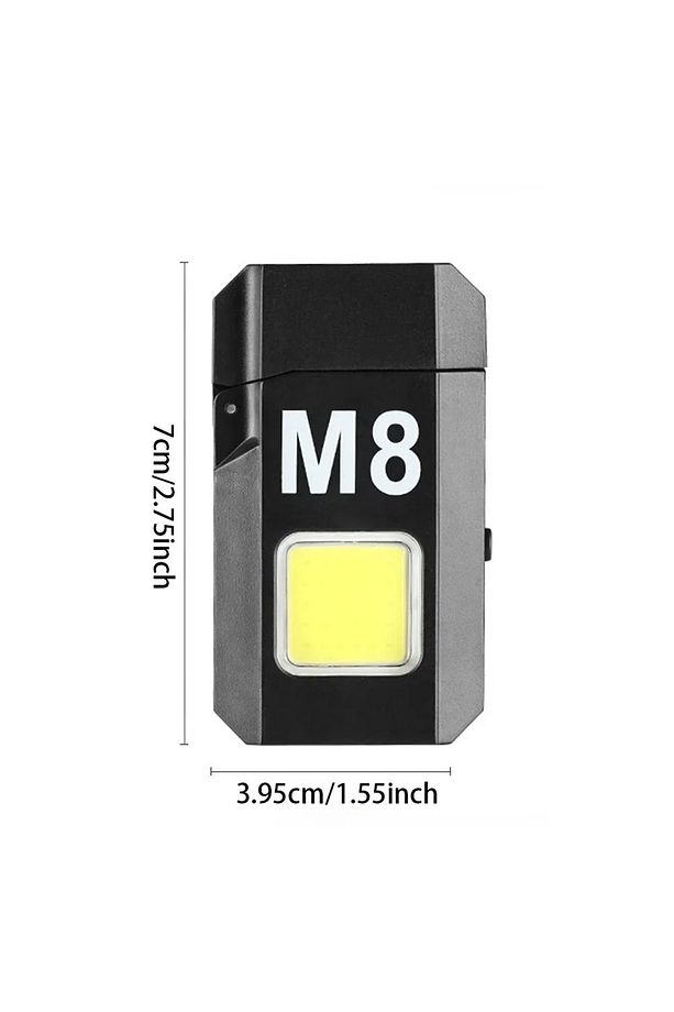 Gazsız Rezistanslı Elektrikli USB Şarjlı Çakmak Mini  El Fenerli 2 In 1 Mini Projektörlü Çakmak - 1