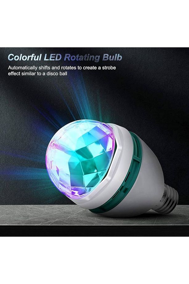Renkli Led Döner Başlıklı Disko Topu Ampul Gece Lambası 3 Watt E27 Duylu Renkli Disco Ampul - 3