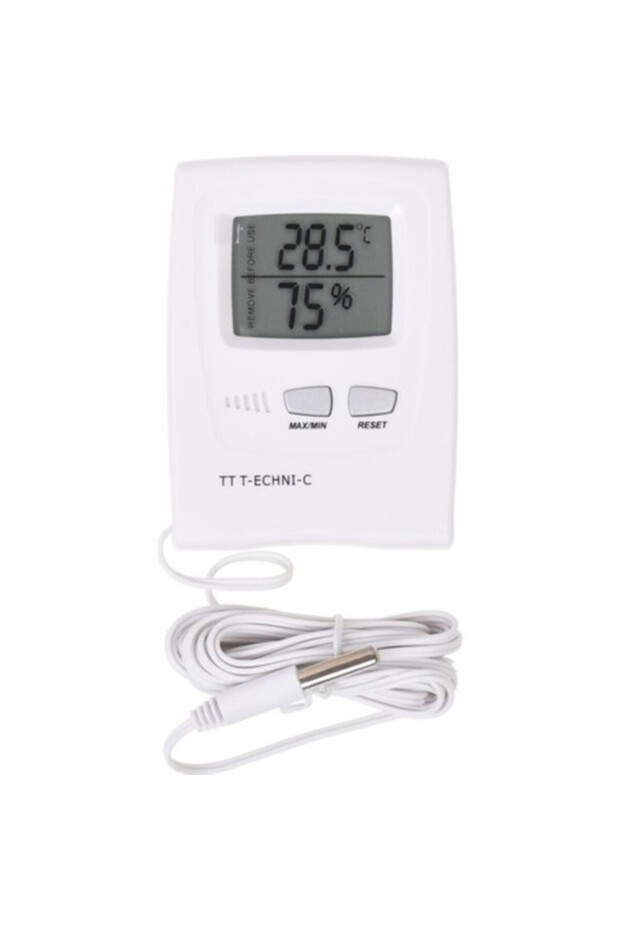 TT T-ECHNI-C Dijital Saat, Iç- Dış Isı ve Nem Ölçer Termometre TH-0310 - 1