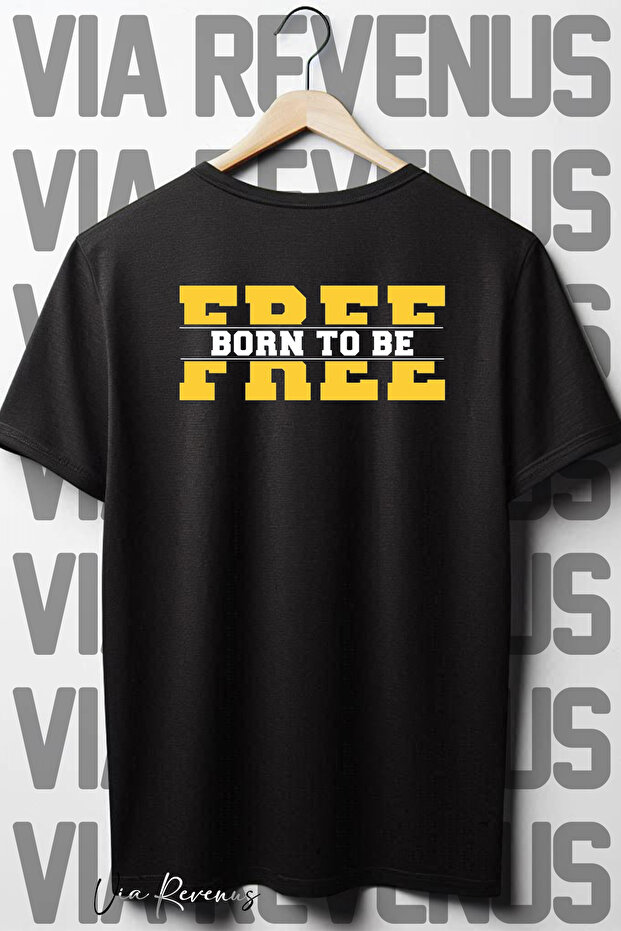 Free Born To Be Back Printed Black Oversized t-shirt