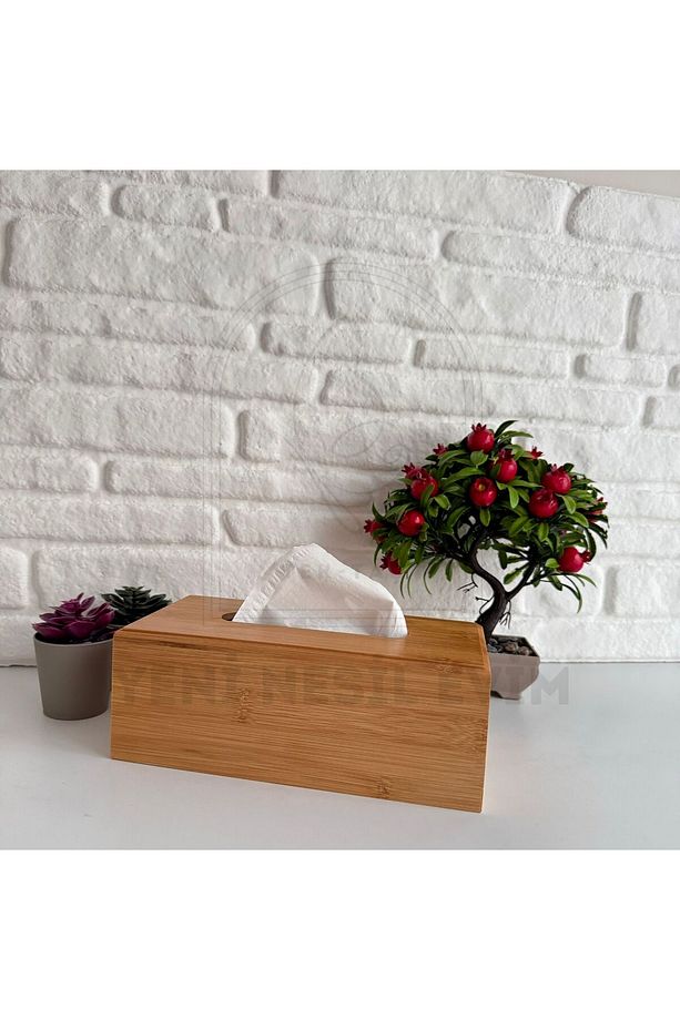 Bambu Ahşap Peçete Kutusu Kağıt Mendil Masaüstü Peçetelik 23*11*9 cm - 6