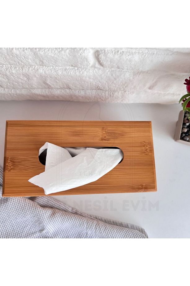 Bambu Ahşap Peçete Kutusu Kağıt Mendil Masaüstü Peçetelik 23*11*9 cm - 4