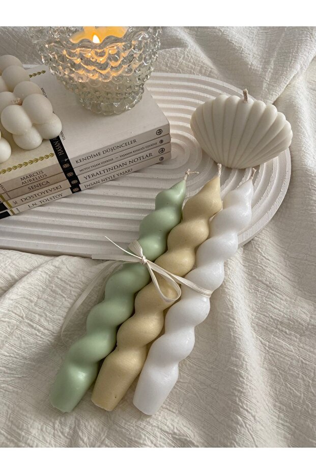 3lü Şamdan Mum Seti - 5