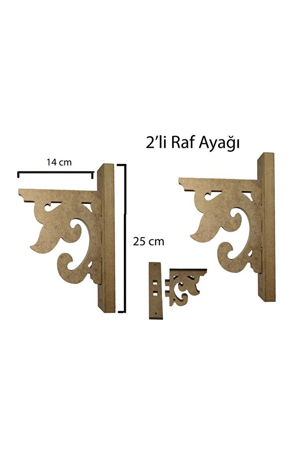 Ahşap Duvar Rafı Ayağı 2 li