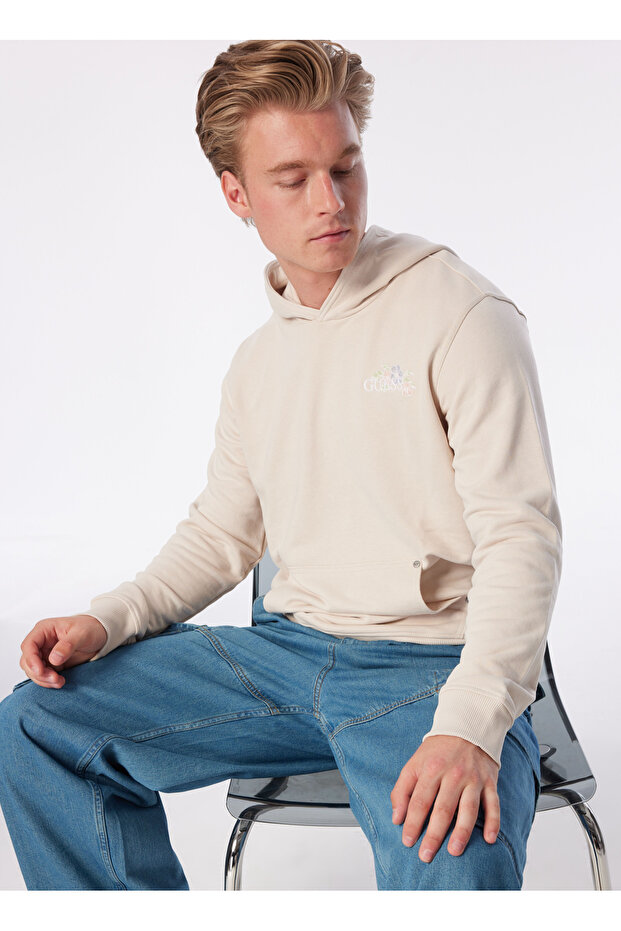Hood Collar Cream Men's Sweatshirt M4Gq06Kbk32G1I6_Flower Triangle Hoo