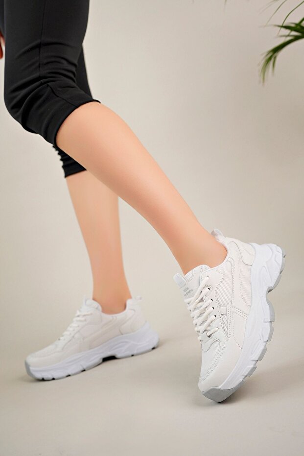 Kadın Beyaz Sneakers - 3