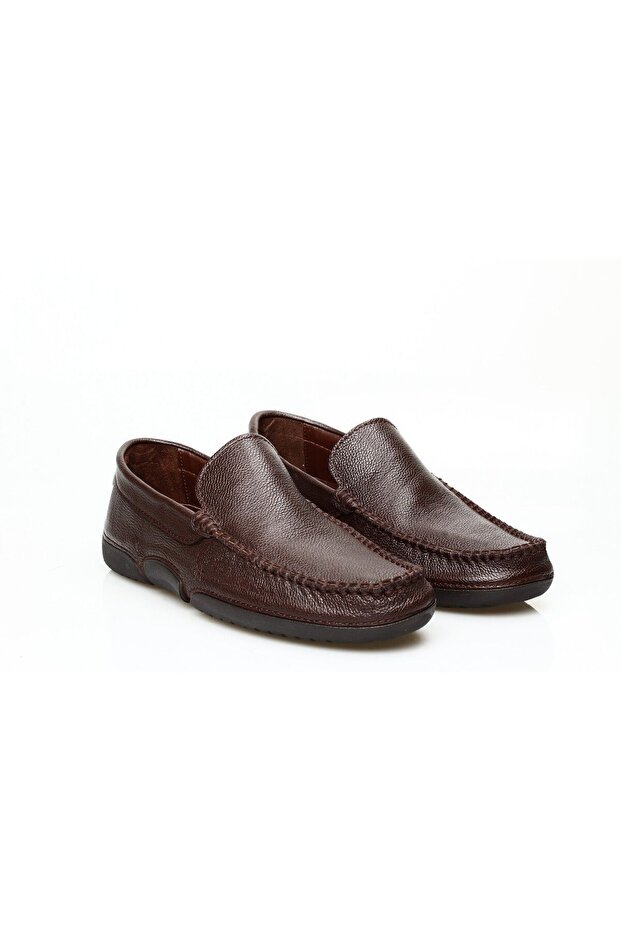 Tan Color Driver Genuine Leather Men's Shoes