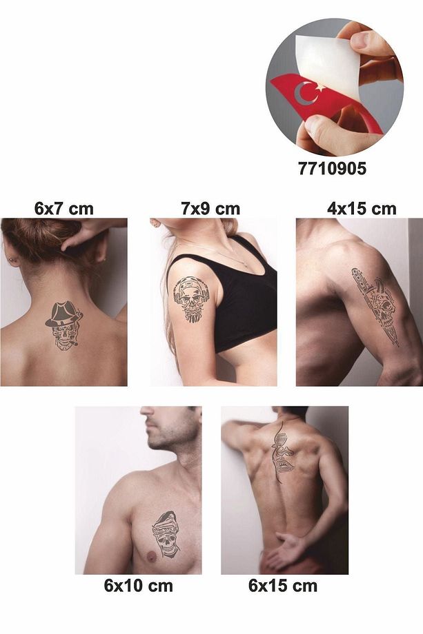 Çılgın Kuru Kafalar Hint Kınası Ile Geçici Dövme Yapma Seti - 2