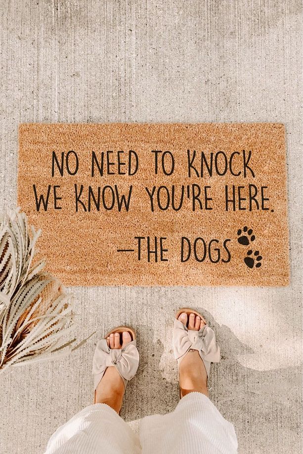No Need Knock Köpek Patili Kapı Önü Paspası - 1