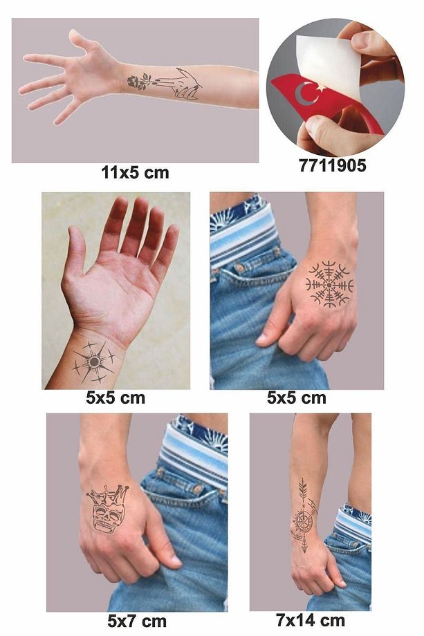 Pusula Gül Desenleri Hint Kınası Ile Geçici Dövme Yapma Seti - 3