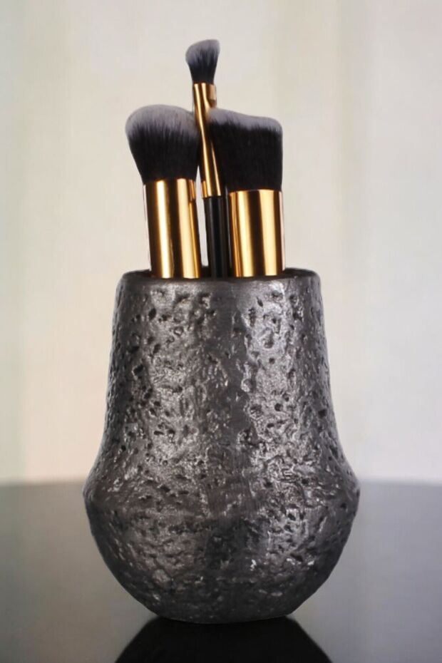Makeup Organizer, Makeup Brush Holder, Makeup Brush Holder, Antique Silver Finish, Model 15