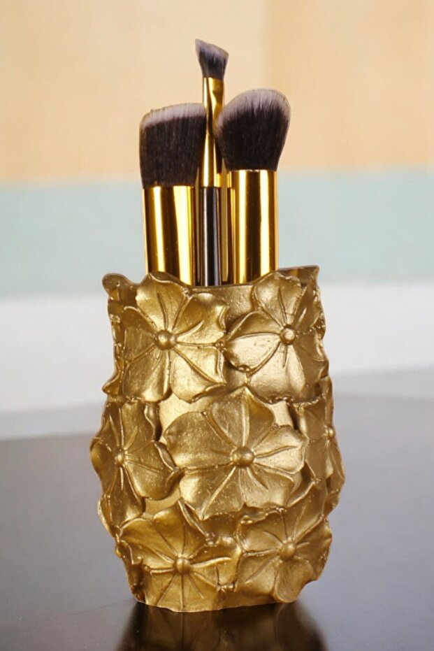Makeup Organizer, Makeup Brush Holder, Makeup Brush Holder, Gold Color, Model 16