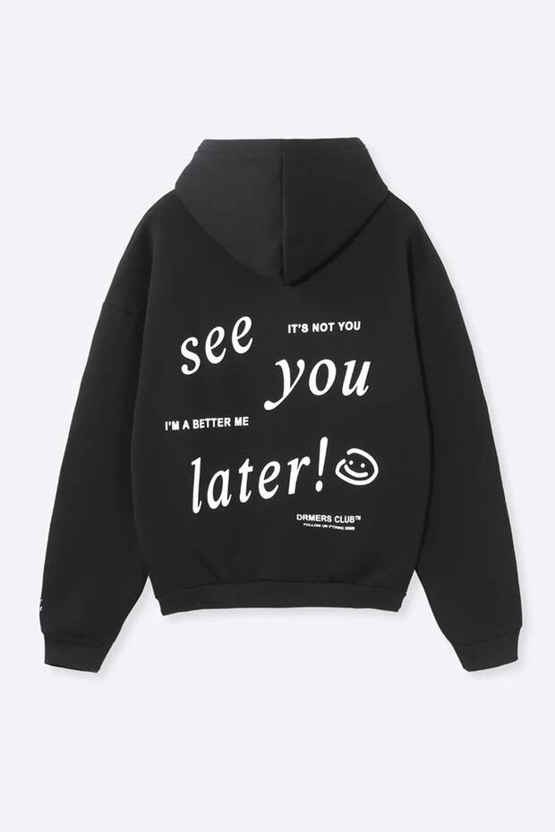 Unisex Black 100% Cotton Oversize Sweatshirt
