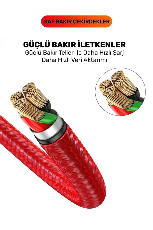 Xiaomi Samsung Iphone Huawei Uyumlu 5a Örgü Hasır Çoklu Şarj Kablosu Type-c Micro Lightning - 7