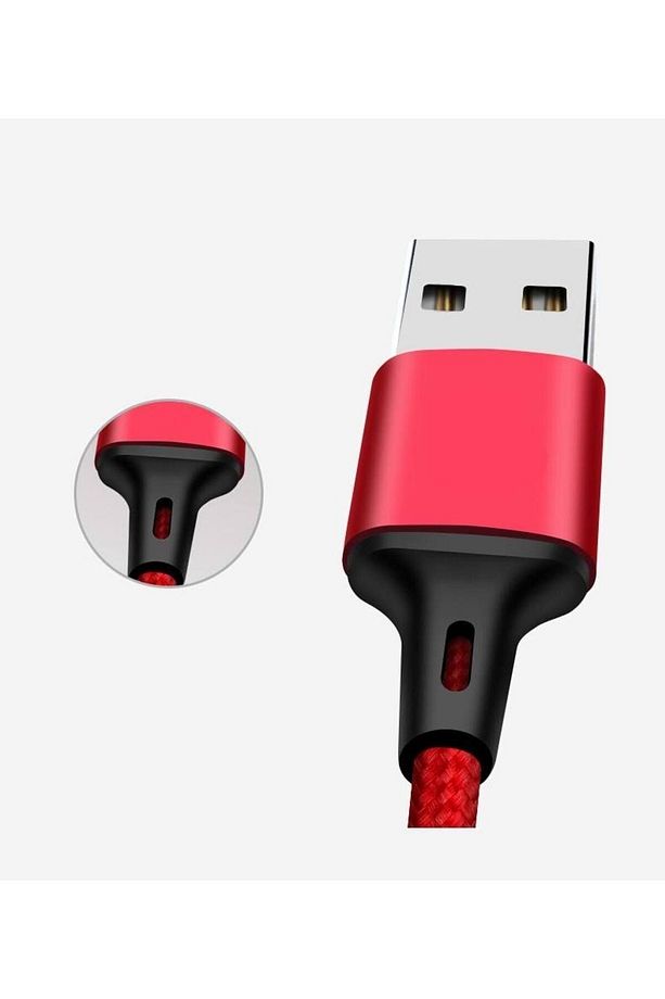 Huawei Xiaomi Samsung Iphone Uyumlu Örgü Hasır Çoklu Şarj Kablosu Type-c Micro Lightning - 5