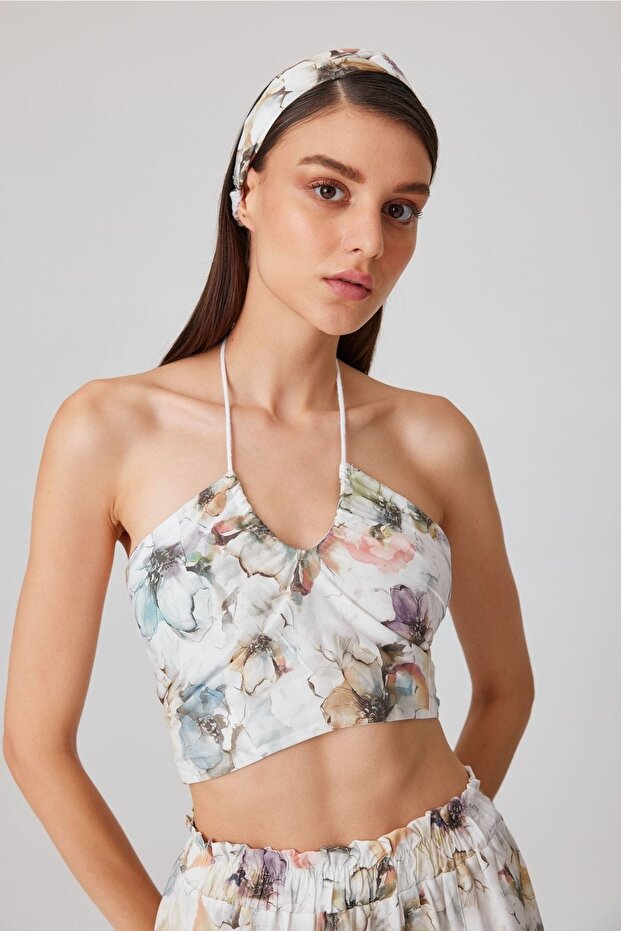 BİTKİSEL İPEK ÇİÇEKLİ CROP - 2