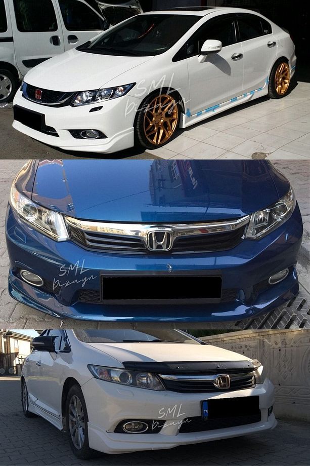 Honda Civic Fb7 (2012-2016) Modulo Ön Ek (PLASTİK) Boyasız Civic Fb7 Ön-karlık-ek-bodykit-lip - 7