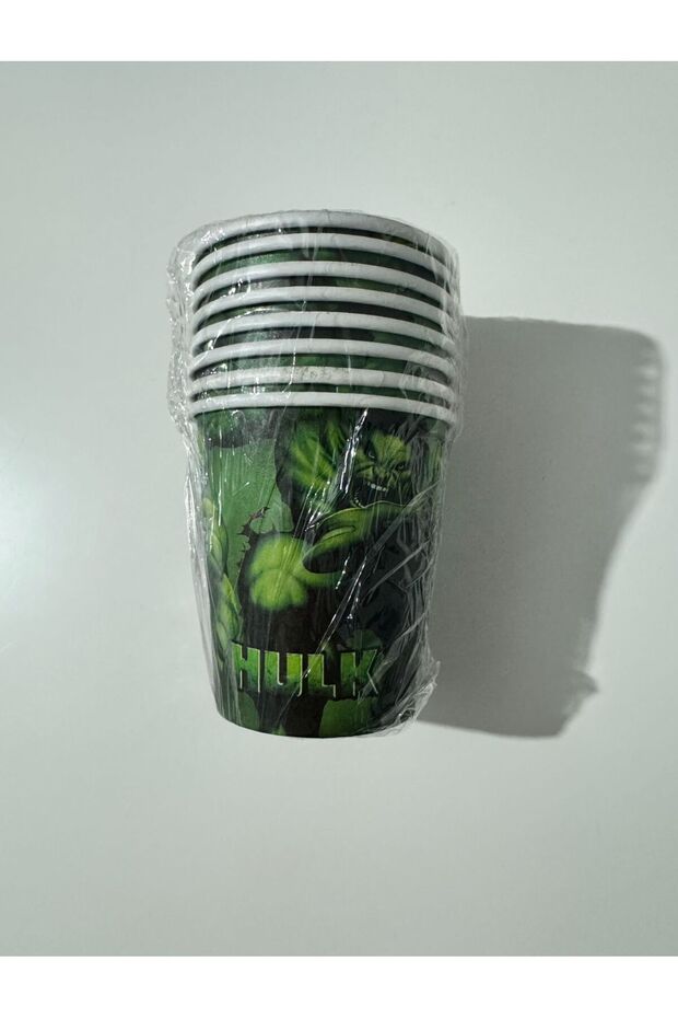 Hulk Tabak Bardak Çatal Seti 8 Kişilik Yeşil Dev Adam 8 Kişilik - 3