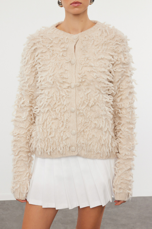 Kardigan z jemného úpletu so strapcom - TWOAW25HI00190 - 3